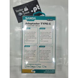 Adaptador de TypeC para HDMI e USB 3.0