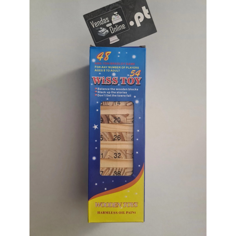 Jogo de Blocos Torre Jenga em Madeira