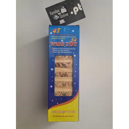Jogo de Blocos Torre Jenga em Madeira