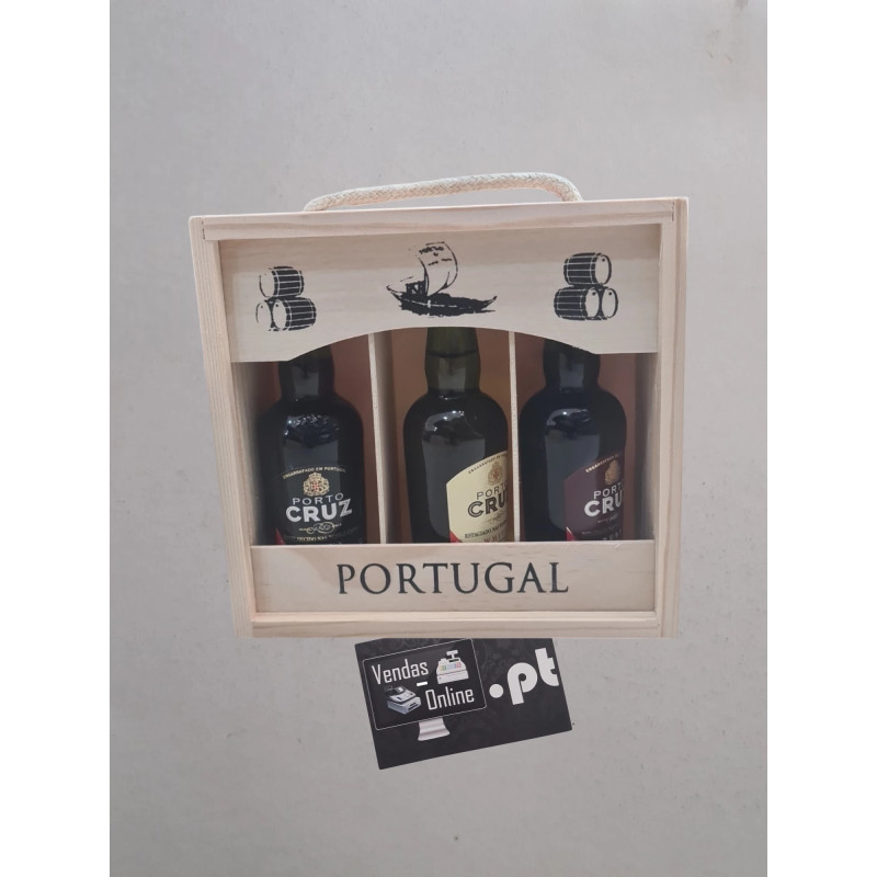 3 Miniaturas de Garrafas vinho Porto Cruz