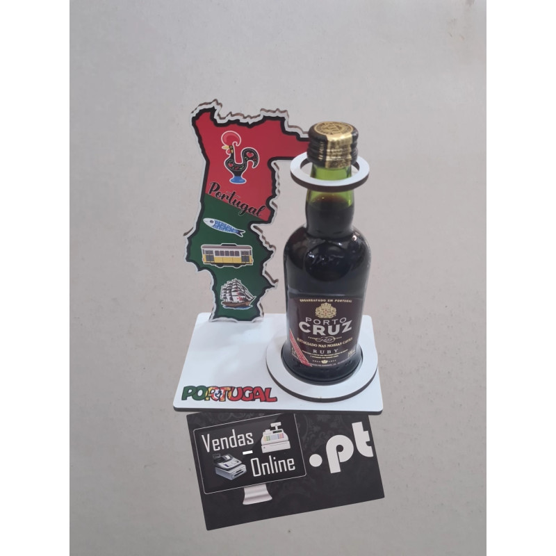 Miniatura de Garrafa de vinho Porto Cruz com 50ml
