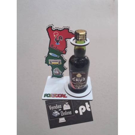Miniatura de Garrafa de vinho Porto Cruz com 50ml