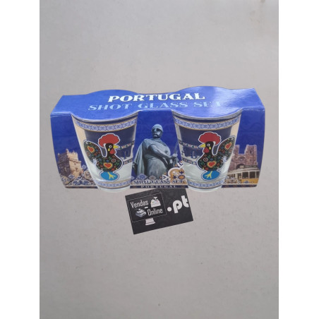 Copos de Shot com imagens tradicionais de Portugal