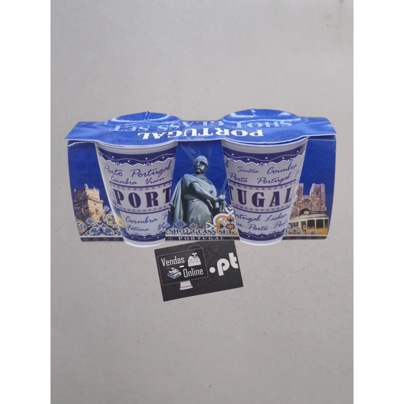 Copos de Shot com imagens tradicionais de Portugal