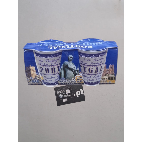 Copos de Shot com imagens tradicionais de Portugal