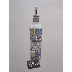 Dispensador de azeite de cerâmica herança portuguesa, design tradicional azulejo 350ml