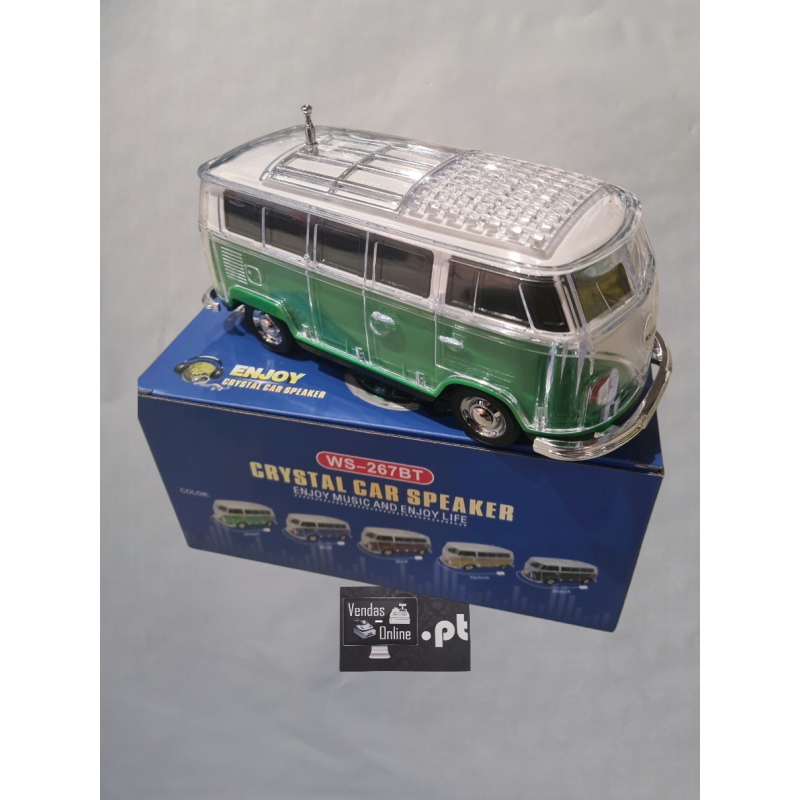 Coluna Bluetooth em formato de Carro Clássico - Carrinha VW