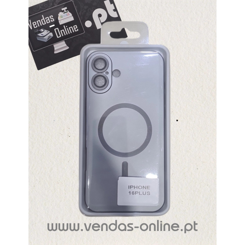 Capa Iphone 16 Plus Cinza Escuro Magnética Magsafe