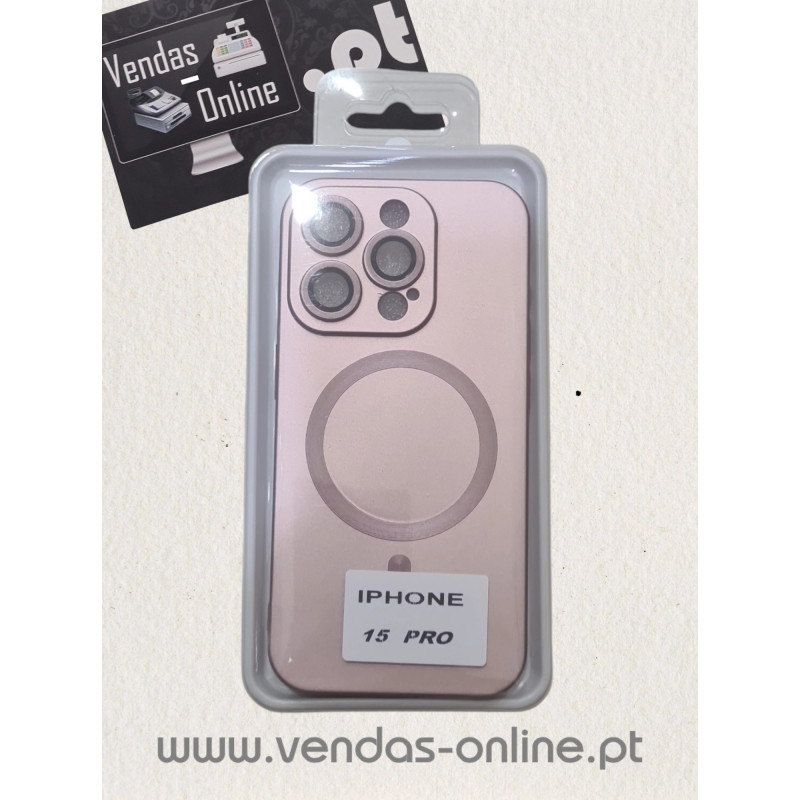 Capa Iphone 15 Pro Dourada Magnética Magsafe