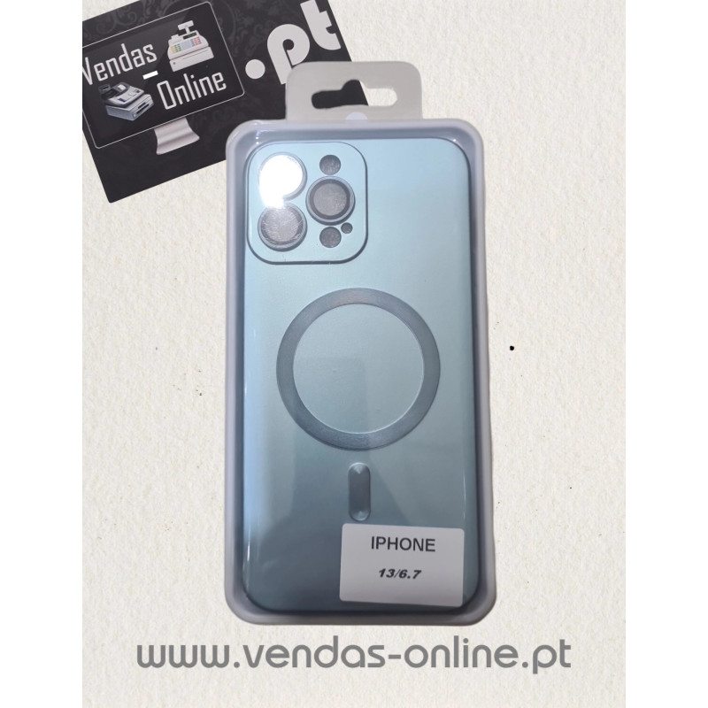 Capa Iphone 13 Pro Max Verde Metálico Magnética Magsafe
