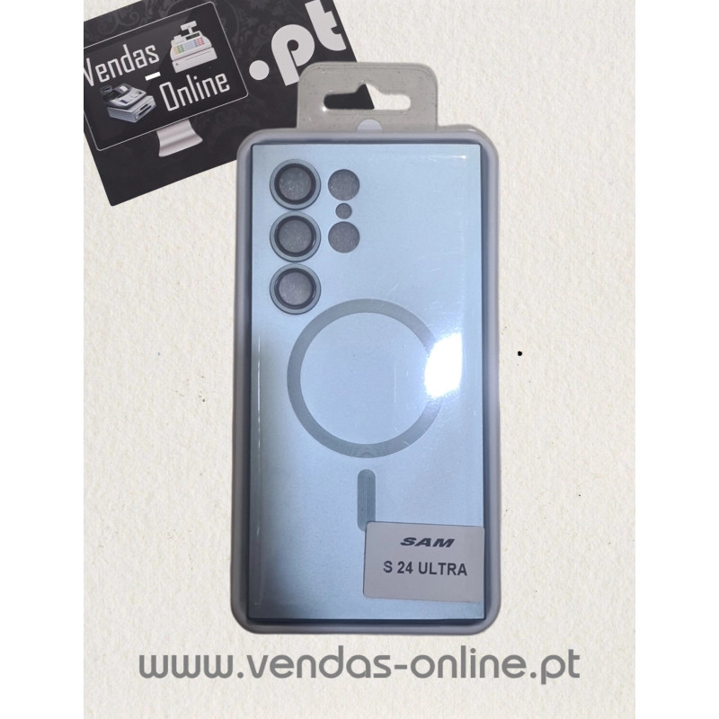 Capa Samsung S24 Ultra Azul Metálico Magnética Magsafe