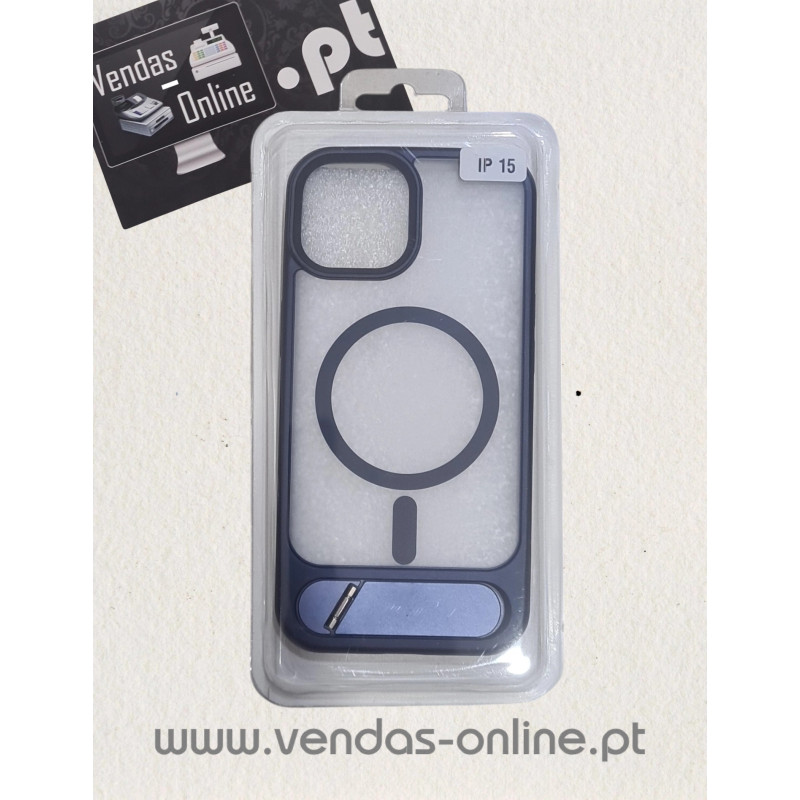 Couverture Magnétique Violette pour iPhone 15 avec Support – Magsafe