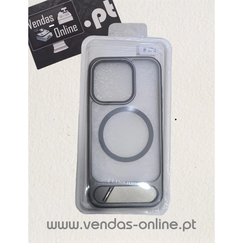 Custodia Grigio Scuro per iPhone 15 Pro Magnetica con Supporto - Magsafe
