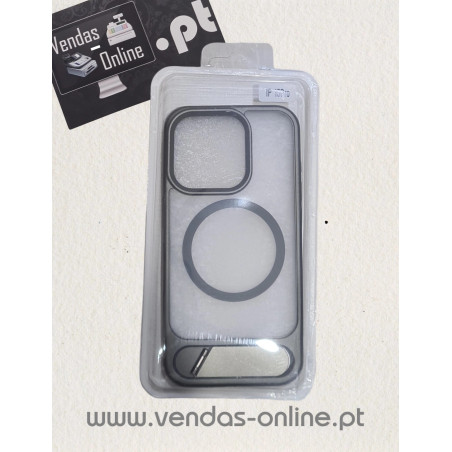 Iphone 15 Pro Dark Grey Magnetic Cover with Back Stand Magsafe