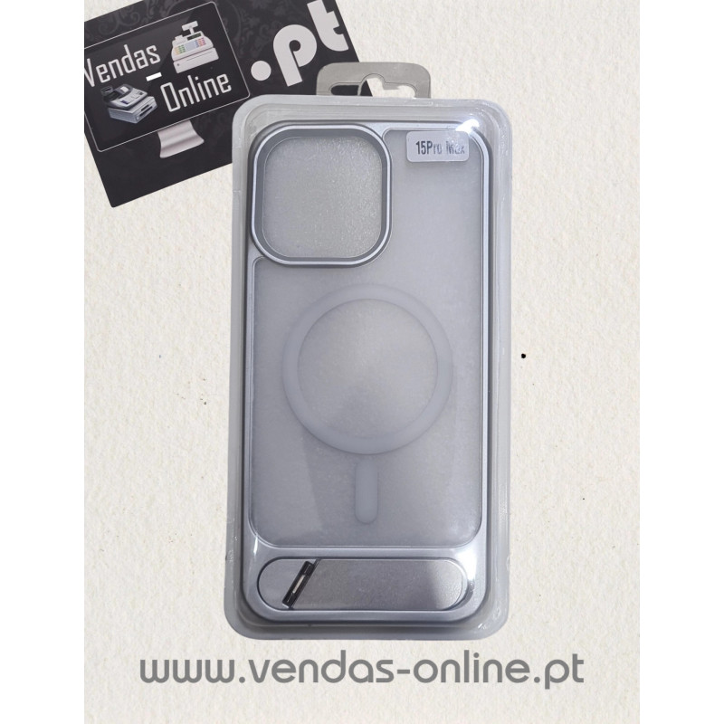 Couverture Magnétique Gris pour iPhone 15 Pro Max avec Support – Magsafe