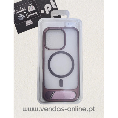 Iphone 16 Pro Violet Magnetic Cover with Back Stand Magsafe