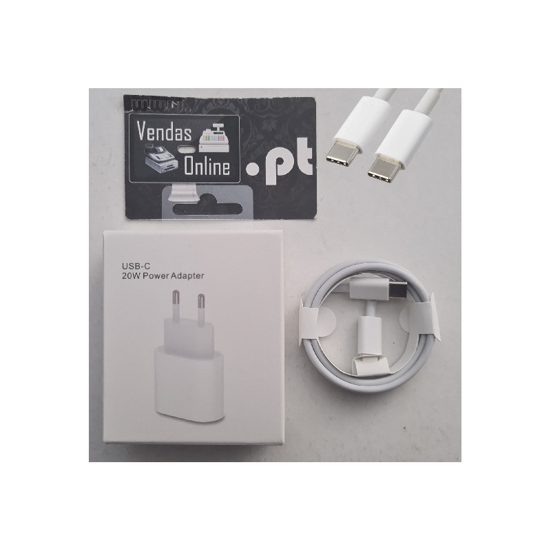 Carregador 20W PD + Cabo TypeC-TypeC