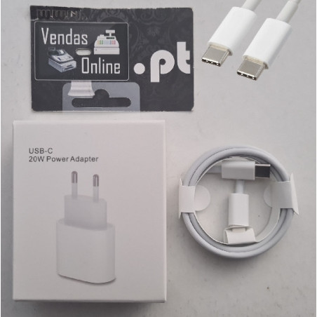 Carregador 20W PD + Cabo TypeC-TypeC