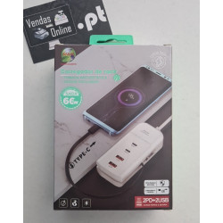 Carregador Rack 66W com 2 Saídas USB e 2 Saídas PD (TypeC)