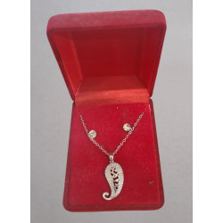Steel Necklace and Earrings with Zirconia Diamonds