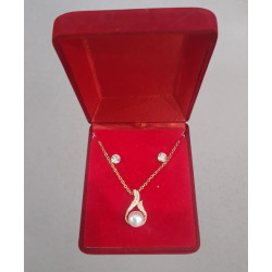 Fio e Brincos de Aço com Brilhantes de Zircônia