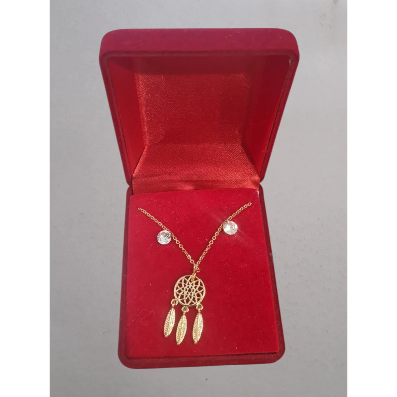 Fio e Brincos de Aço com Brilhantes de Zircônia